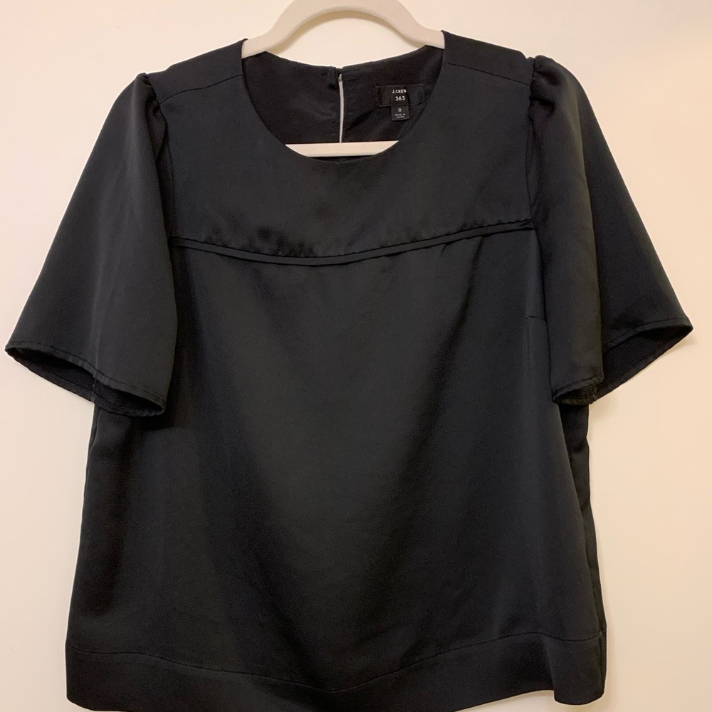 Black J. Crew Short Sleeve Blouse